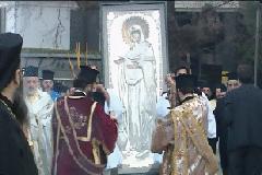 Πάνδημη συμμετοχή στην υποδοχή της Παναγίας της Γερόντισσας στη Λαμία