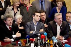 Le leader grec d'extrême gauche s'en prend à Angela Merkel - Mélenchon et Tsipras, la photo de famille de la gauche radicale