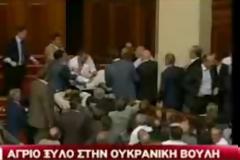 Το «ξύλο της ... αρκούδας» έπεσε στην βουλή της Ουκρανίας! [video]