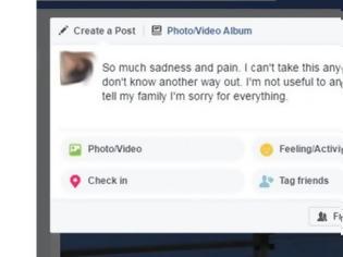 Φωτογραφία για H τεχνητή νοημοσύνη του Facebook μπορεί να εντοπίσει χρήστες με τάσεις αυτοκτονίας!