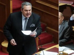 Φωτογραφία για Αγρια κόντρα στη Βουλή -Καμμένος: «Κάτσε κάτω ρε, κάτσε κάτω» -Θεοχαρόπουλος: «Οχι σε μένα αυτά»