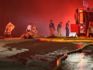 Φωτογραφία για Απίστευτες εικόνες! Κατέρρευσε αυτοκινητόδρομος εξαιτίας πυρκαγιάς