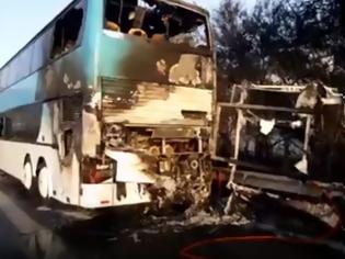 Φωτογραφία για Πάτρα:Παραλίγο τραγωδία με φλεγόμενο λεωφορείο - Μετέφερε μαθητές του Λυκείου Γλυφάδας [photos+video]