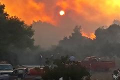 Κεφαλονιά: Σε ύφεση η μεγάλη φωτιά ...Εσωσαν τα σπίτια οι πυροσβέστες