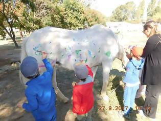 Φωτογραφία για Θύελλα αντιδράσεων για πρόγραμμα ζωγραφικής σε άλογα από παιδικό σταθμό της Θεσσαλονίκης