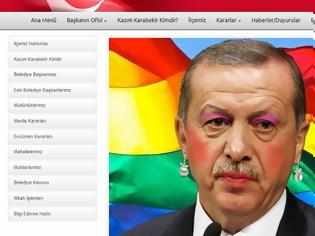 Φωτογραφία για Οι Έλληνες Anonymous μεταμόρφωσαν σε gay τον Ερντογάν