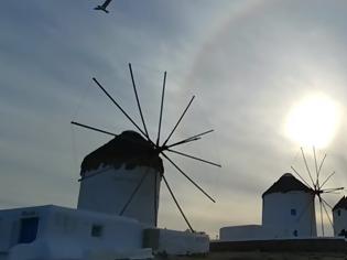 Φωτογραφία για Βίντεο: Δείτε το κυκλικό ουράνιο τόξο που σχηματίστηκε στη Μύκονο