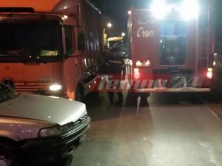 Φωτογραφία για Πάτρα: Σύγκρουση φορτηγού με Ι.Χ. στη γέφυρα της Οβρυάς- Δύο τραυματίες (φωτογραφίες)