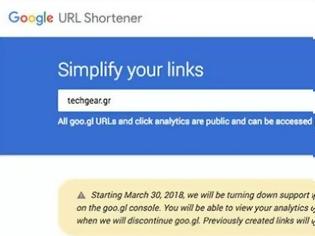Φωτογραφία για Η Google κλείνει οριστικά την υπηρεσία URL shortener (goo.gl)