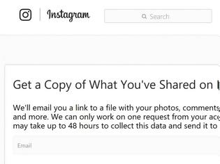 Φωτογραφία για Instagram: πως θα κατεβάσετε τα δεδομένα σας