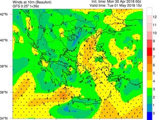 Φωτογραφία για Δελτίο καιρού για Τρίτη 01-05-2018