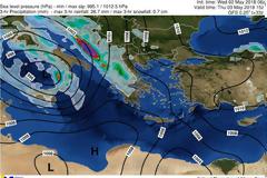 Δελτίο καιρού για Πέμπτη 03-05-2018