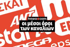 Οι μέσοι όροι τηλεθέασης για την Κυριακή 6/5/2018.