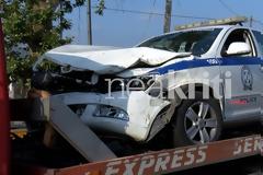 Τροχαίο με περιπολικό της αστυνομίας, συγκρούστηκε με αυτοκίνητο (βίντεο)