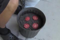 Εκοψε μια ντομάτα σε φέτες και τις έβαλε σε μια γλάστρα. Θα το κάνετε αμέσως