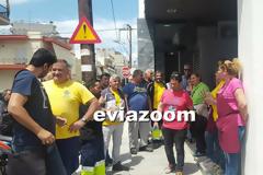 Συγκέντρωση διαμαρτυρίας στο Δημαρχείο Χαλκίδας από συμβασιούχους (ΦΩΤΟ)