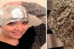 Έβαλε αλουμινόχαρτο μετά το λούσιμο στο κεφάλι της - Το αποτέλεσμα θα το ζηλέψετε