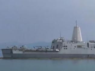 Φωτογραφία για Στο Ιόνιο το πολεμικό πλοίο των ΗΠΑ που φτιάχτηκε από τα συντρίμμια των Δίδυμων Πύργων