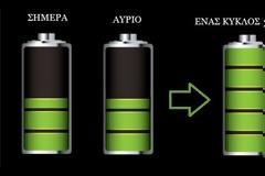 100 φορές μεγαλύτερη διάρκεια μπαταρίας