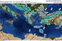 Δελτίο καιρού για Σάββατο 26-05-2018