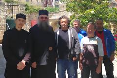 Ευλαβική επίσκεψη στον Καθηγούμενο της Ιεράς Μονής Εσφιγμένου Αρχιμ. Βαρθολομαίο στις Καρυές Αγίου Όρους