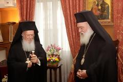 Μετά την ηχηρή απουσία του Αρχιεπισκόπου στο μοναστήρι του Οσίου Δαυΐδ: Έκτακτη συνάντηση Βαρθολομαίου με Ιερώνυμο την Δευτέρα