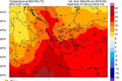 Δελτίο καιρού για Πέμπτη 07-06-2018