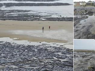 Φωτογραφία για Ο Τυφώνας άνοιξε την θάλασσα στα 2 - Αυτό που αποκαλύφθηκε από κάτω, σόκαρε τους πάντες! [photos+video]