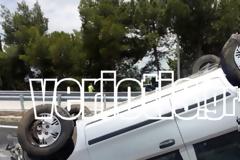 Αυτοκίνητο τούμπαρε στην Εγνατία Οδό - Στο νοσοκομείο ο οδηγός