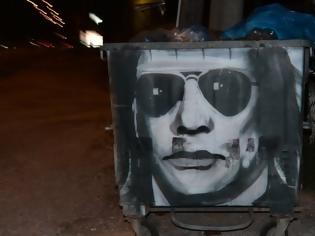 Φωτογραφία για Έκαναν τον Ψινάκη γκράφιτι σε κάδο σκουπιδιών