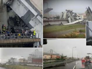 Φωτογραφία για 11 νεκροί και 20 τραυματίες από κατάρρευση οδογέφυρας λίγο έξω από τη Γένοβα