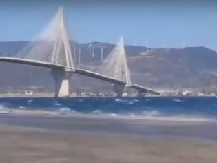 Φωτογραφία για Ο «Ξενοφώντας» χτυπά τη Γέφυρα Ρίου – Αντιρρίου (video)