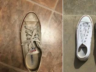 Φωτογραφία για Το κόλπο μίας φοιτήτριας για να καθαρίζει τα παπούτσια της έχει τρελάνει το διαδίκτυο