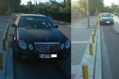 Θεσσαλονίκη,  κατάληψη ποδηλατόδρομου από αυτοκίνητο