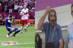 Επικό βίντεο την ώρα που ο Καραγκούνης ετοιμάζεται να χτυπήσει το πέναλτι.
