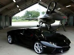 Φωτογραφία για LAMBORGHINI AVENTADOR ΕΝΑΝΤΙΟΝ... F16! *BINTEO*