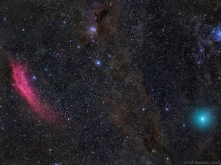 Φωτογραφία για Red Nebula, Green Comet, Blue Stars