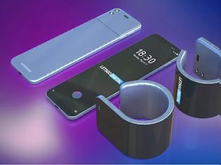 Φωτογραφία για Νέα τεχνολογία κατοχυρωμένη με δίπλωμα ευρεσιτεχνίας της Samsung σας επιτρέπει να φορέσετε το smartphone σαν ρολόι