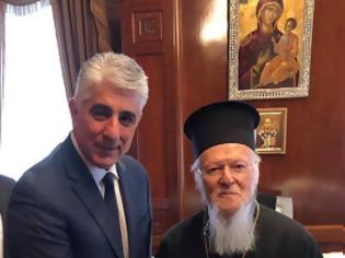 Φωτογραφία για Συνάντηση Δ. Καφαντάρη με τον Οικουμενικό Πατριάρχη Βαρθολομαίο