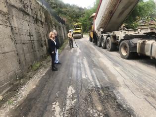 Φωτογραφία για Η Αντιπεριφερειάρχης Χρ. Σταρακά σε επιθεώρηση εργασιών αποκατάστασης του οδικού δικτύου στην  Ε.Ο.  Άγιος Ανδρέας – Λιθοβούνι – Μεσάριστα