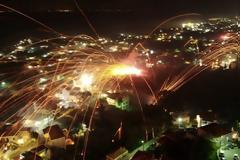 Ο εντυπωσιακός ρουκετοπόλεμος στην Χίο...