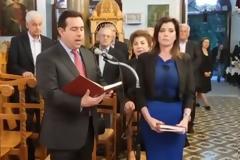 Μηταράκης και Άννα Μισέλ απαγγέλλουν το Ευαγγέλιο...