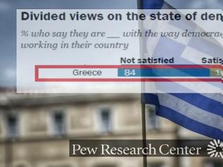 Φωτογραφία για Pew Research: To 84% των Ελλήνων δεν είναι ικανοποιημένο με τη δημοκρατία στη χώρα