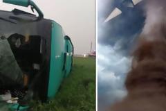 Ρουμανία: Ανεμοστρόβιλος «εκτινάσσει» λεωφορείο με 40 άτομα! - Video επιβάτη