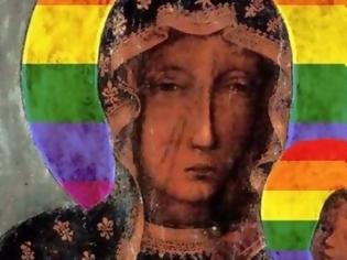 Φωτογραφία για Πολωνή συνελήφθη για αφίσες με την Παναγία να έχει φωτοστέφανο στα χρώματα του ουράνιου τόξου των gay