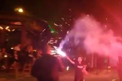 Πανηγυρισμοί από οπαδούς του ΠΑΟΚ στο κέντρο της Πάτρας