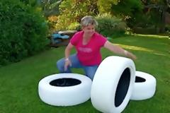 ΚΑΤΑΣΚΕΥΕΣ - Παίρνει Λάστιχα και τα βάφει Λευκά. Το τελικό Αποτέλεσμα είναι Ιδανικό για κάθε Κήπο!