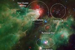 The Cave Nebula in Infrared from Spitzer