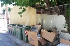 Αφόρητη κατάσταση με γεμάτους κάδους στο κέντρο της πόλης - φώτο