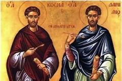 Οι Άγιοι Ανάργυροι, γιατροί, Κοσμάς και Δαμιανός από την Ρώμη